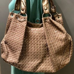 Pewter patent leather purse $20